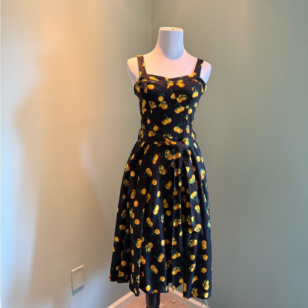 Miss Lulo's Black w/ Oranges Sundress